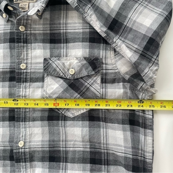 Duluth Training Company Men's White Black Plaid Flannel Button Down Size XL TALL - Picture 5 of 6